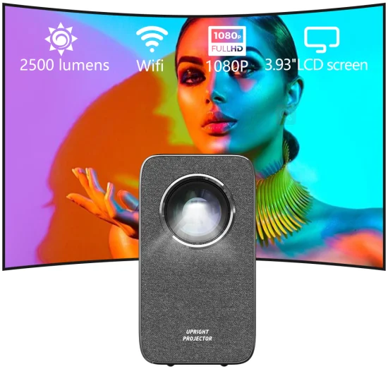 Portátil Mini HD 720p LED Suporte Tela de espelho sem fio Home Theater LED LCD Projetor Android 9.0 Projetor Tela de projeção de 120 polegadas Projetor de cinema de vídeo